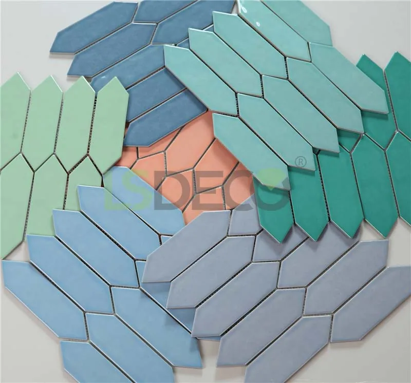 Настенная плитка из фарфорового гранита Flat Hexagon, фарфоровый гранит, формат 55 x 195 mm