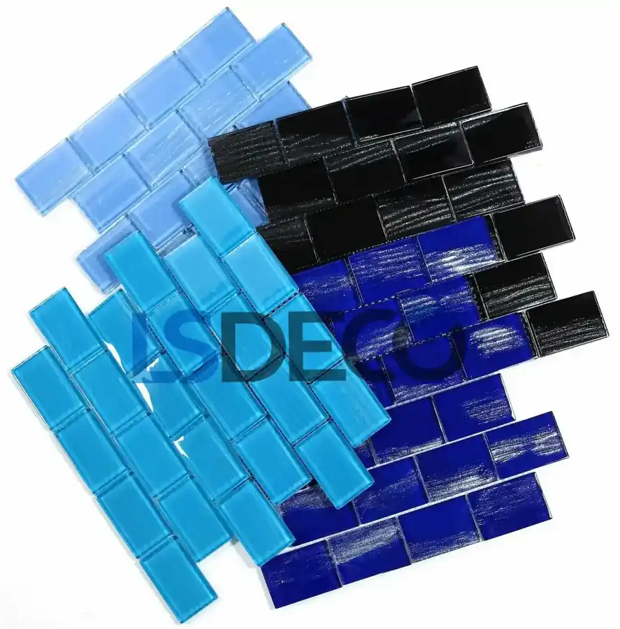 Semporna Glass Pool Tile glass tile in 1” x 2” / 2” x 3”