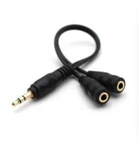 Divisor estéreo RCA de 3,5 mm, cable auxiliar divisor en Y de 1 macho a 2 hembra