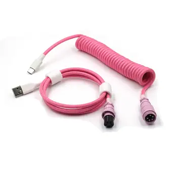 5PIN male GX16 Electroplated pink head Aviator to Type-c and usb to 5pin gx16 female wire cable set