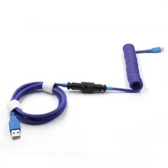 Techflex-USB-Tastaturkabel, Type-C-Kabel für mechanische Tastaturen, Spiralkabel mit doppelter Ummantelung