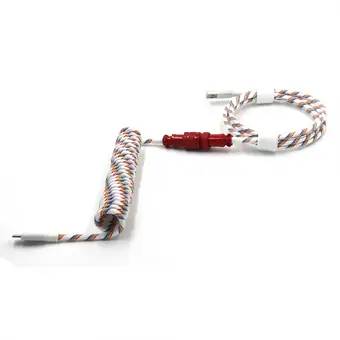 Ab Werk: Paracord-Spiralkabel USB-C mit Aviator-Steckverbinder in Wunschfarbe für mechanische Tastaturen