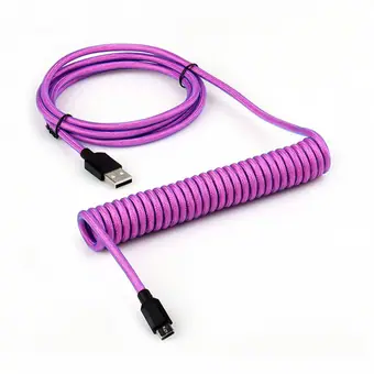 Cable USB Type-C en espiral para teclado mecánico, cable espiralado Type-C USB