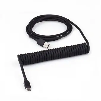 Cable USB Type-C en espiral para teclado mecánico, cable espiralado Type-C USB
