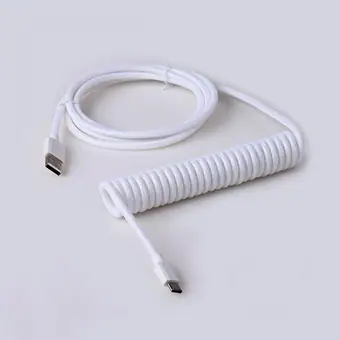 Cable USB Type-C en espiral para teclado mecánico, cable espiralado Type-C USB