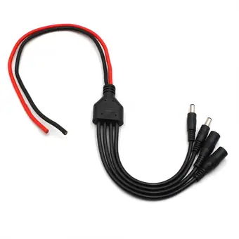 cable tv splitter 1to 4 bare 2core dc5521mm male female with lock power cable