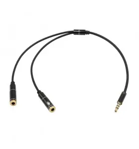 Cable de audio de 3,5 mm 4 polos macho a 3,5 mm estéreo hembra y micrófono
