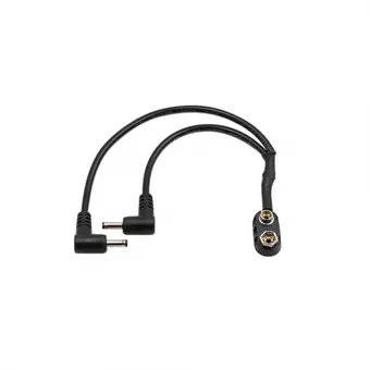 9v snap hard shell battery to 2 dc3.5*1.35 mm angle male split cable