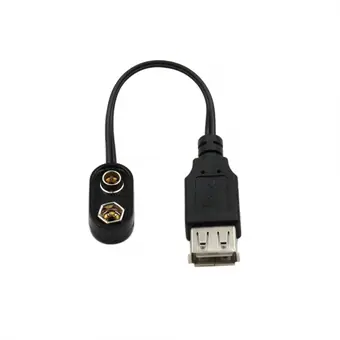 USB female to 9v battery snap hard shell cable battery snap hard