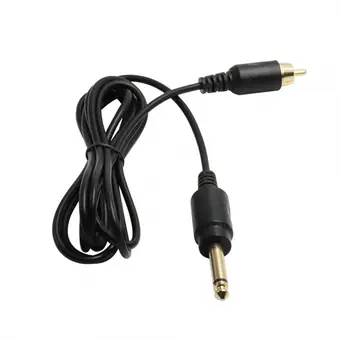 Cable para tatuaje de 6,35 mm mono macho a RCA macho con cabezal dorado