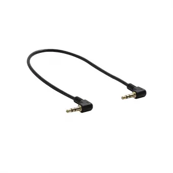 Cable de 3,5 mm acodado macho a macho estéreo con cabezal dorado para equipos de audio