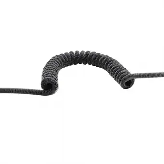 PVC wire add PP sheath and PET sleeving spring cable Crimped length 16cm arm length 14cm