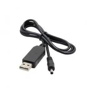 Schwarzes PVC-Aufwärtswandlerkabel USB 5 V auf DC-Hohlstecker 3,5*1,35 mm 12 V