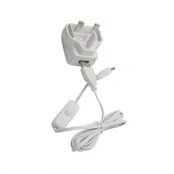 LED Driver with usb to dc3.5*1.35male with 501 switch White with black stripes cable adapter