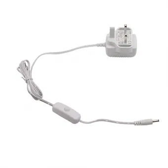 LED Driver to dc3.5*1.35male with 501 switch White with black stripes cable adapter