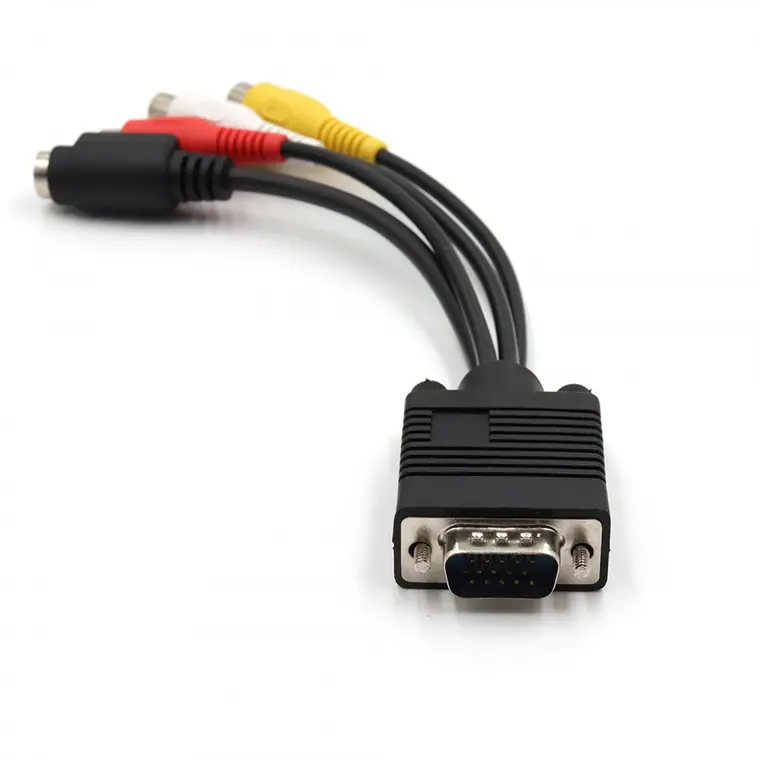 15pin VGA male to3RCA female and4PIN DIN adapter