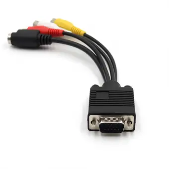 15pin VGA male to3RCA female and4PIN DIN adapter view 2