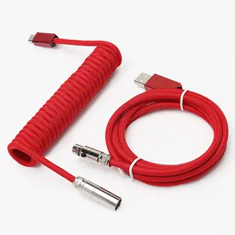 Комплект кабелей: штекер mini XLR 5-контактный — Type-C металлический с красным проводом и USB металлический — гнездо mini XLR 5-контактное с красным проводом + серебристый разъём