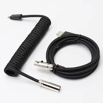 Комплект кабелей: штекер mini XLR 5-контактный — Type-C металлический с чёрным проводом и USB металлический — гнездо mini XLR 5-контактное с чёрным проводом + серебристый разъём