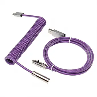 Комплект кабелей: штекер mini XLR 5-контактный — Type-C металлический с фиолетовым проводом и USB металлический — гнездо mini XLR 5-контактное с фиолетовым проводом + серебристый разъём