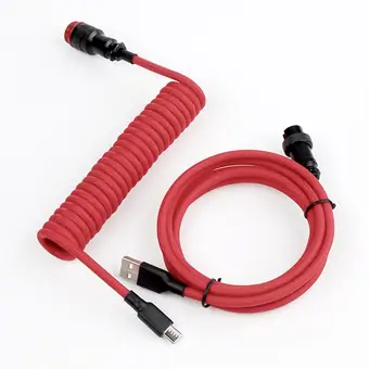 Kabelset von GX16 Aviator-Stecker 5-polig auf Type-C mit roter Leitung und USB auf GX16 Buchse 5-polig, schwarz-roter Steckverbinder