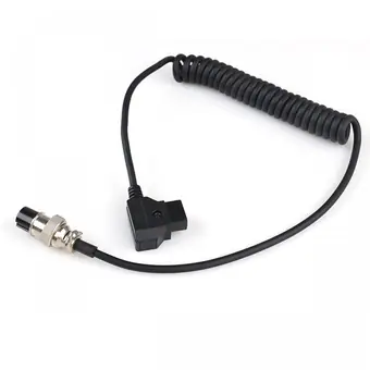 D-tap to 4Pin GX12 aviator female coiled cable 4 Pins Poles IP67 Waterproof M12 PVC Cable No Shield Connector China Manufactory a Code Male Female Solder Type