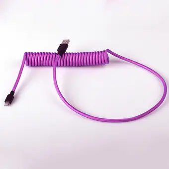 Personalización de cables para teclado mecánico: malla trenzada de nailon, cable con conector de aviación, cable USB-C en espiral para teclado mecánico gaming