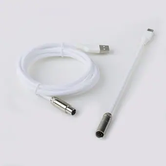 Cable USB-C de teclado con conector de aviación mini XLR para accesorios de teclado mecánico gaming, cable en espiral