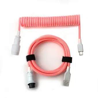 Cable de teclado GX16 con funda, USB Type-C a USB-A con conector de aviación, cable USB-C de teclado