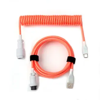 Cable en espiral a medida de doble funda con conector de aviación GX16 para teclado