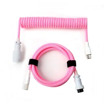 Cable en espiral a medida de doble funda con conector de aviación GX16 para teclado