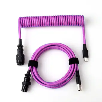 Cable de teclado GX16 con funda, USB Type-C a USB-A con conector de aviación, cable USB-C de teclado