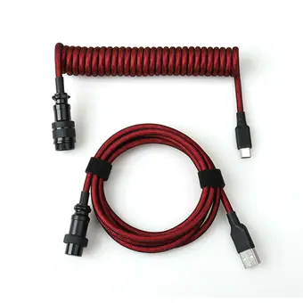 Cable USB Type-C en espiral para teclado mecánico, cable espiralado Type-C USB