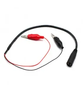 Cable adaptador de jack DC hembra de 5,5x2,1 mm a dos pinzas de cocodrilo