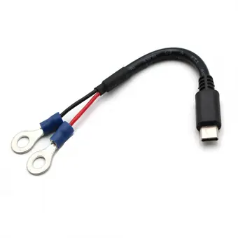 RoHS-Sonder-Ladekabel 10 cm 20 AWG, USB Type-C auf Ringkabelschuh