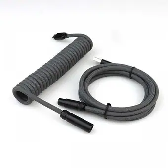 Cable en espiral mini XLR para teclado mecánico, cable Type-C con puerto USB a medida y conector de aviación para accesorios de teclado gaming