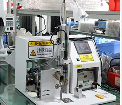 Semi-automatic soldering machine at Dongguan LANO Electronic Co., Ltd