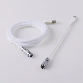 Cable en espiral con conector YC8 de 4 y 5 pines para teclado mecánico, conector metálico USB Type-C