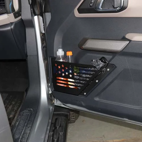 B1012 FORD-BRONCO-21-front-door-storage Box-2/4-door-black-metal-model-US-flag view 6