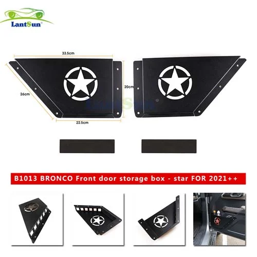 B1013 FORD-BRONCO-21-front-door-storage Box-2/4-door-black-five-star Model view 6