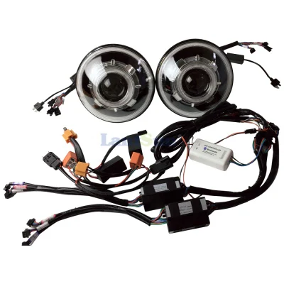 كشاف أمامي LED 7 بوصات بإضاءة نهارية لجيب رانجلر J238RGB