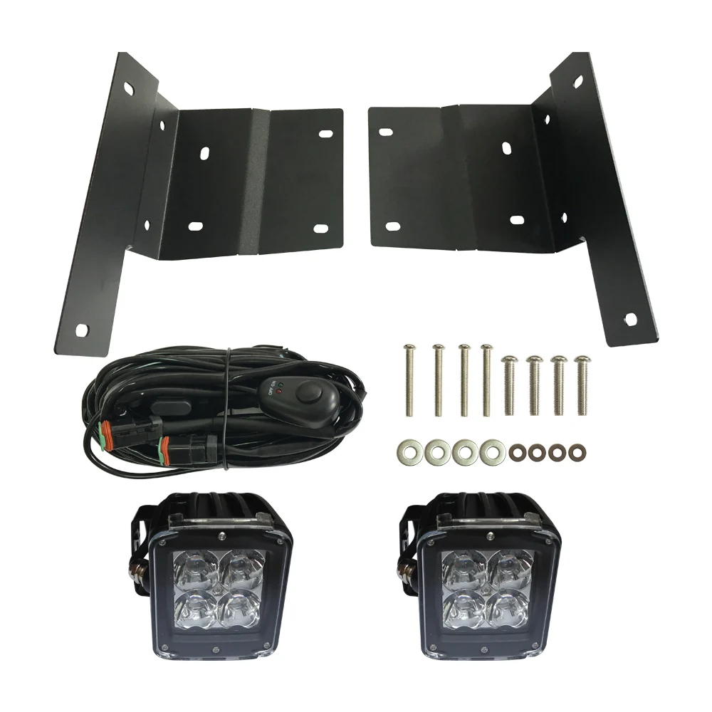 Lantsun JL1055 para Jeep JL Wrangler 2018+: suporte de pilar A + Led620 + cablagem n.º 9