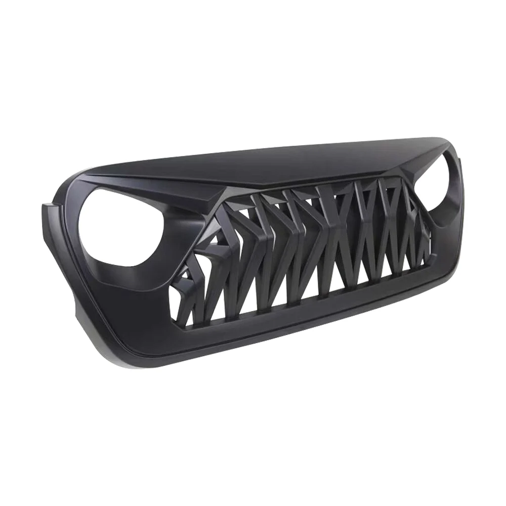 Lantsun JL1111 شبك أمامي Gladiator Armor من بلاستيك ABS أسود لجيب رانجلر JL