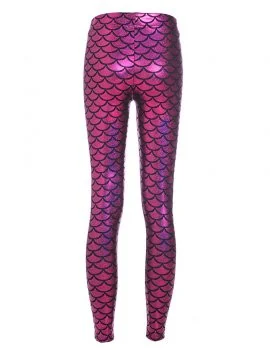Black leather-effect legging with textured surface shown full length on a model