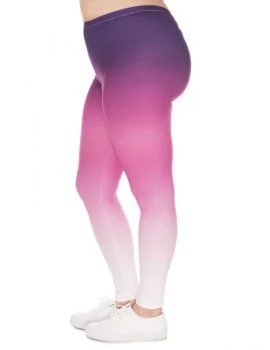 Plus size legging No 8 shown full length on a model with a high-waisted fit and full coverage