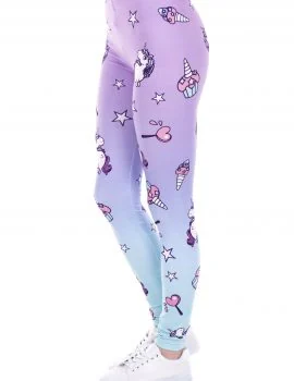 Printed Leggings No 11 shown full length on a model, featuring a bold full-length graphic design