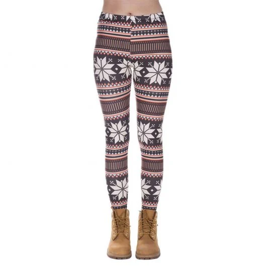 Printed leggings XH-PL018 shown full length on a model, featuring a vibrant floral pattern on a black base