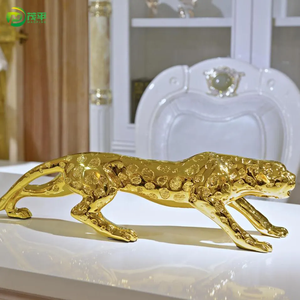 Resin leopard sculpture
