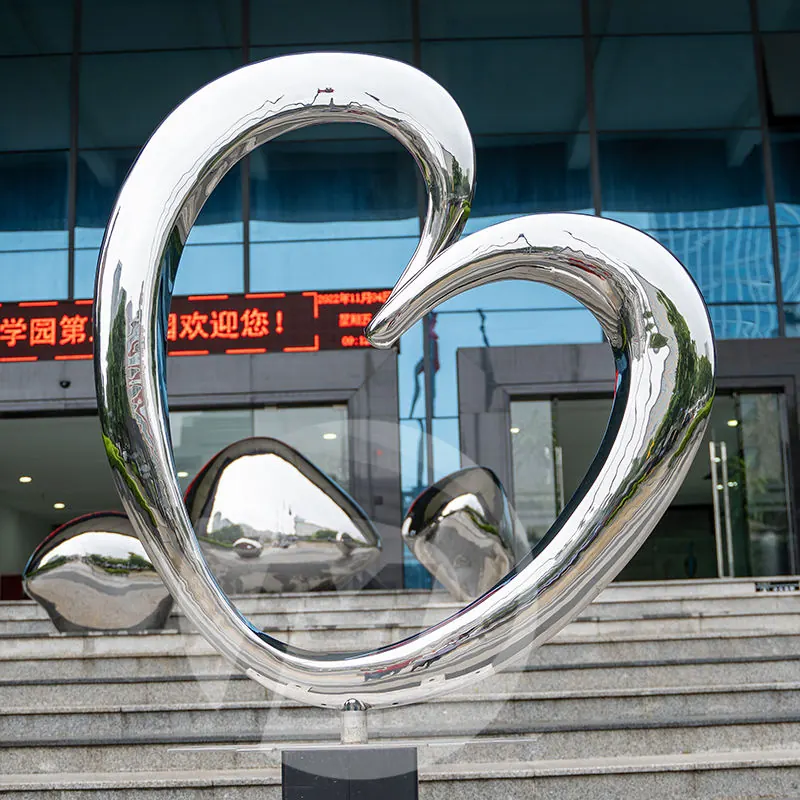 Abstract Love Stainless Steel Sculpture
