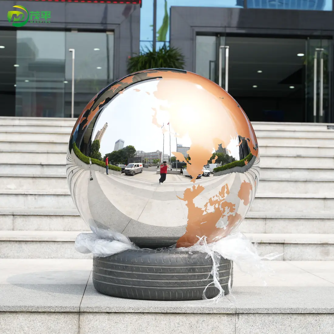 Earth stainless steel sculpture